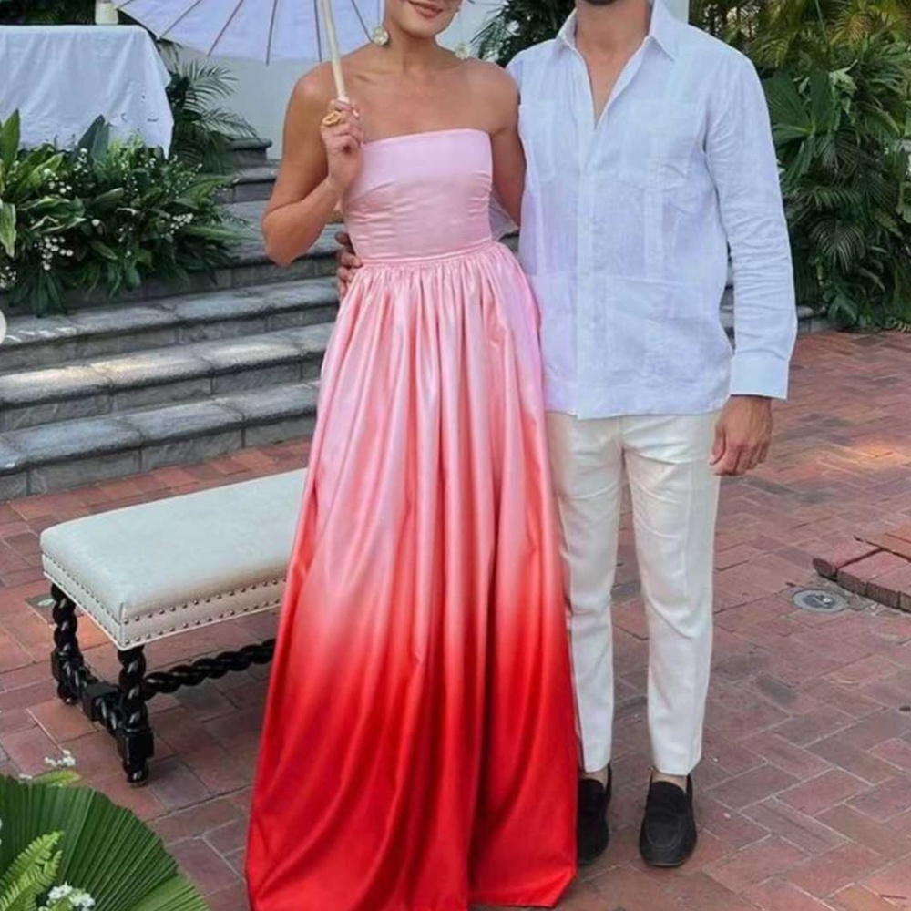 NWT SAU LEE Revolve Teigen Gown Maxi Dress Blush Red Ombre Event Party Cocktail - Picture 11 of 15